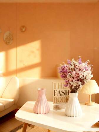 1 pieza Simulación de ramo de nieve a la deriva y cielo estrellado con un jarrón de origami de plástico, adecuado para decoración de sala de estar, dormitorio, comedor, cocina, boda, reunión familiar, centro de comedor, jarrón de sala de estar o dormitorio, decoración de floristería, regalo del Día de San Valentín, cumpleaños, ceremonia de graduación y otras escenas