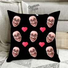 1 Customizable Pillowcase With Face, Heart & Creative Funny Photo DIY Pillow Cover. Printed On One Side, Suitable For Family, Child, Pet, Friend. Can Be Used As Decoration For Living Room, Sofa, Bedroom, And As A Cushion Cover For All Seasons.For Children's Day, For Father's Day, For Graduation, For Weddings, For Christmas, For Housewarming Sofa, Bed, Car - Multicolor - View 10