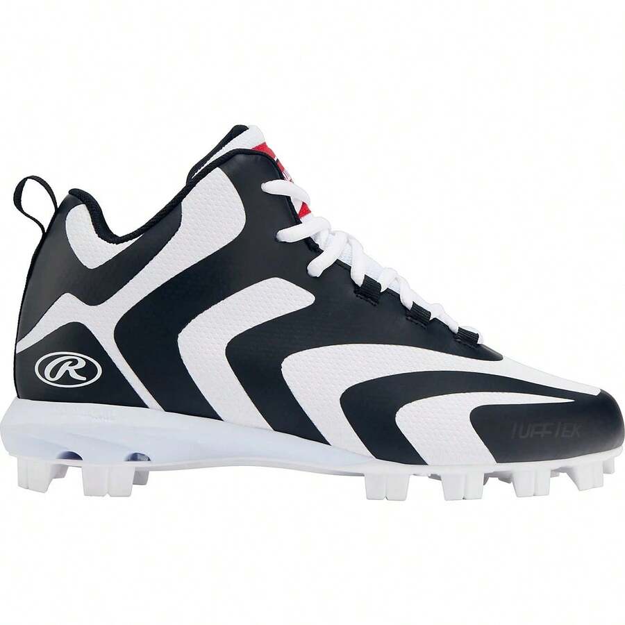 Rawlings Rookie Men's US 13 Black White Athletic Baseball Cleats UWU185 - 黑色 - 查看 1