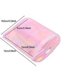 50 个自封 OPP 袋激光彩虹拉链袋可重复包装珠宝零售袋袋礼品包装袋， - 粉色 - 查看 19