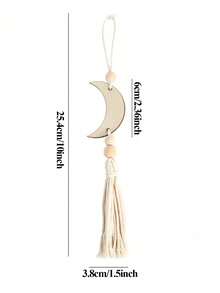 1/2 đồ trang trí treo bằng gỗ hình mặt trăng và ngôi sao cho bữa tiệc Ramadan, đồ trang trí nhà cửa Eid Mubarak, tua rua hạt macrame cho lễ kỷ niệm Eid Al-Fitr Eid Al-Adha - Nhiều màu - Xem 3