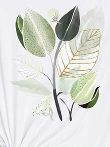 Howell T恤短袖植物夏季海滩印花女式卡通休闲时尚图案常规T恤上衣女士旅行T恤 - 白色 - 查看 4