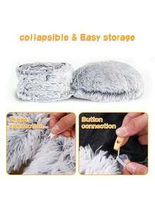 1pc HUITAIYANG Cat Tunnel, Cat Bed Pet Round Cave Cat Play Tunnel, Enclosed Cat Bed For All Seasons, Thick Plush Cat Bed & Tunnel For Autumn/Winter, Light Gray