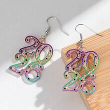 一对亚克力2026数字吊坠耳环，时尚首饰，女士派对佩戴礼物，新年饰品 - 耳環 - 查看 8