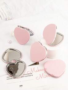 1pc Heart-Shaped PU Leather Double-Sided Makeup Mirror, Compact & Portable, Macaron Colors, High-Definition Dual-Sided Mirror, Handheld Use, Suitable For Pocket, Bag, Wallet, Backpack, Festivals, Parties, Birthdays, Anniversaries, Weddings, Campus, Great Gift For Men & Women,Cheap,Stocking Stuffers,Makeup,Makeup Tools,Cheap Stuff,Gifts,Gifts For Women,Christmas Gifts,Giveaways,Travel,Cheap Stuff,Travel Essential - Multicolor - View 3