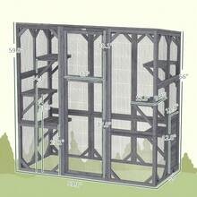 Catio Outdoor Cat Enclosure For 1-3 Cats, 59" X 28" X 60", Gray - 預設 - 查看 2
