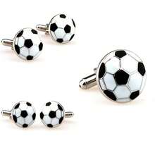 Mancuernillas o gemelos para hombre con diseño de balón de fútbol(default) - Multicolor - Ver 1