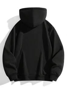 Plus Size Halloween Costume For Autumn And Winter, Plus Size Men's Thin Fleece Hooded Sweatshirt, Thick And Warm, Loose And Casual Sports Top, Jacket, Base Coat, Fashionable Sweatshirt