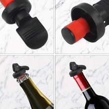 4pcs Wine And Beer Bottle Stoppers, Durable Bar Style Hand Press Sealing Bottle Caps, Suitable For Champagne & Sparkling Wine, Leak-Proof And Preserving, Bottle Stoppers, Champagne Stoppers, Streamlined Design, High-Quality Sealing, Party Host - Multicolor - View 6