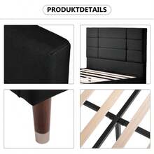 Bed Frames - Black + Solid Wood + 2 Piece Set + 140cm*200cm - 查看 4