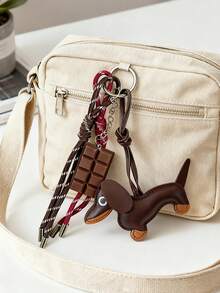 腊肠犬巧克力钥匙扣 独特个性化钥匙扣 情侣编织挂绳吊坠 礼物 女士礼物 男士礼物 个性化礼物 趣味礼物 爸爸礼物 圣诞礼物 男友礼物 手机挂饰 - 紅木色 - 查看 6