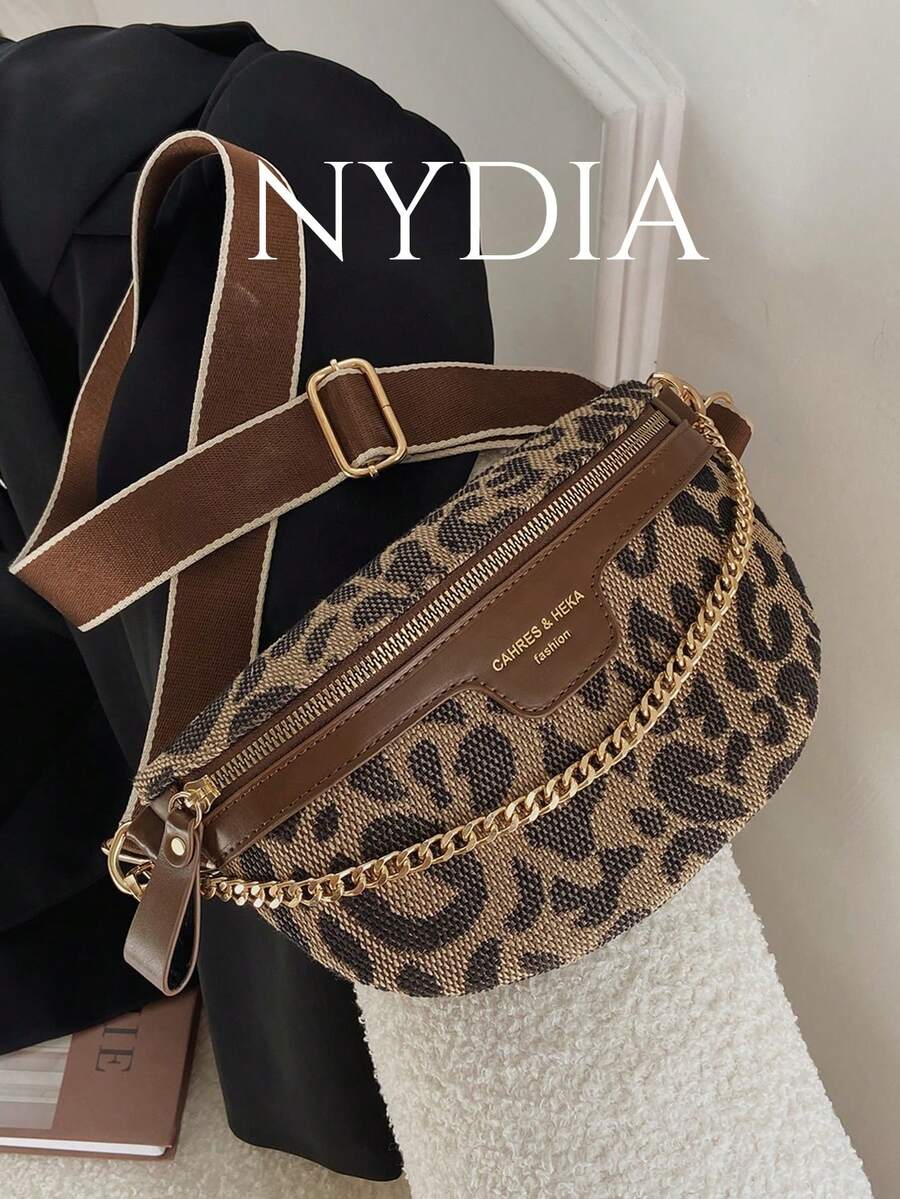 Leopard Pattern Zip Bum Bag - Multicolor - View 1