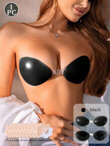 1/2 Pcs Invisible Silicone Push Up Bra – Strapless Backless Sticky Bra, Upgraded Strong Adhesive, Waterproof & Reusable, Perfect For Wedding Dresses, Strapless Outfits & Summer Looks - Multicolor - View 49