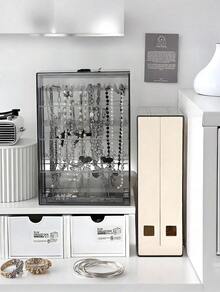 (2-7 Daysmust Arrive)1Pc Acrylic Jewelry Display Box, Jewelry Organizer, Jewlery Storage Oraganizer, Clear Jewelry Box, Jewelry Holder, Earring Holder, Ring Box, Necklace Holder, Ring Holder, Earring Necklace Bracelet Organizer, Bracelet Holder, Jewelry Tray, Jewelry Dish, Jewelry Display, Multi-Function Hanging Storage For Necklaces, Bracelets, Earrings, Rings, Watches, Dust-Proof Storage Case For Bedroom Vanity, Jewellery Box, Pouch, Makeup Brush Holder, Brush Holder, Perfume Organiser, Storage Container, Vanity Accerories, Travel Jewelry Case, Pouch Bag, Suitable For Home Jewelry Storage Necessity For Women Storage Organizer Gift Travel Valentine's Day Halloween/Christmas Gifts, Back-To-School Season, Wedding Items, Gifts For Women, Room Decor, Gift Box, Bedroom Decor - 彩色 - 查看 4