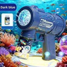 10-Hole Fully Automatic Outdoor Bubble Machine, Bubble Gun With Colorful Lights And Thousands Of Bubbles, Summer Outdoor Beach Toy, Birthday Gift For Boys And Girls, Holiday Gift Toy, Essential For Halloween, Christmas And Wedding Games. - Màu xanh đậm - Xem 1