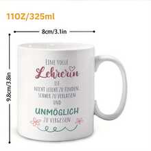 1pc-Color Ceramic Mug 11oz, Microwave, Funny, Unique Thank You Message Teachers, Reusable, Hand Wash Only, Multipurpose Use, Thanksgiving & Labor Day - Blue Gall Blue Handle - View 11