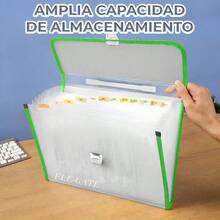 Folder Plástico Repelente Tipo Maletín 12 Separadores - Verde - Ver 7