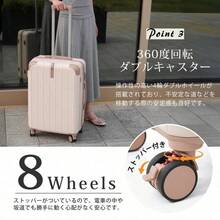 スーツケース キャリーバッグ キャリーケース Lサイズ 大型 超軽量 ファスナー式 TSAロック搭載 フック機能付き 360度回転 旅行 おしゃれ 人気色 - ブラウン + ABS1 - チェックする 5