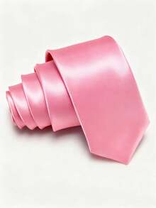 1 pieza Corbata casual de tela de unicolor, adecuada para hombres y mujeres, estudiantes, bodas, padrinos de boda, moda casual y delgada, plateada/negra para vestir para la decoración navideña - Multicolor - Ver 11