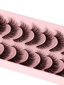 10 pares de pestañas postizas de ojo de gato, pestañas de ojo de zorro, pestañas falsas que alargan el extremo del ojo, pestañas falsas de visón, pestañas naturales, extensiones de pestañas cortas para maquillaje