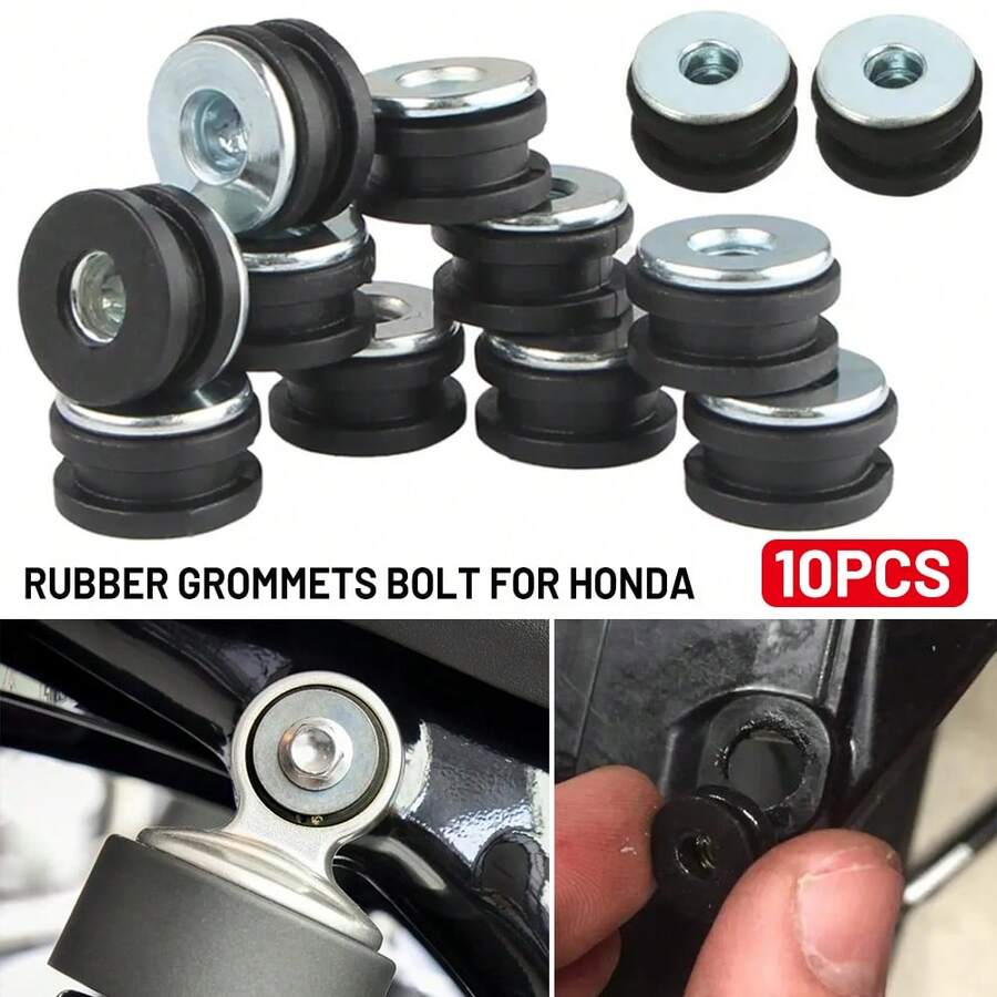 3Set (10pcs/Set) Rubber Grommets Bolt  Suzuki Fairings - Black - View 1