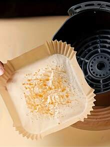 100pcs Air Fryer Parchment Paper Liners, Non-Stick Baking Paper, Heat Resistant & Waterproof, Suitable For Air Fryer, Kitchen, Cooking, Grilling, Outdoor Activities, Oven, Compatible With Most Air Fryers And Microwaves, Ideal For New Year Or Valentine's Day Gifts