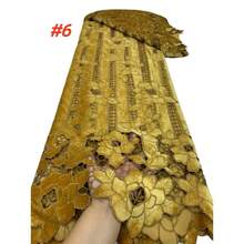 非洲天鹅绒蕾丝面料 2026 高品质尼日利亚蕾丝 法国天鹅绒蕾丝面料，适用于派对、婚礼礼服缝纫面料 - 彩色 - 查看 2