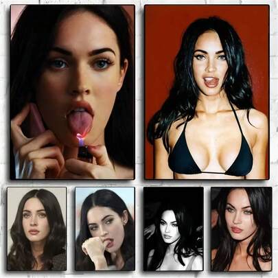 1 pieza Póster de la actriz Megan Fox (sin marco). Estilo vintage, adecuado para clubes, bares, dormitorios, estudios y otros espacios. Decoración de pared ideal.