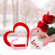 Adorno de madera con forma de corazón romántico para decoración del hogar, ideal para el Día de San Valentín. - vistoso - Ver 5