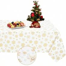 Kitchen Tablecloth - White-gold + 213.4 X 152.4 cm (Rectangular) - View 9