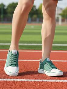 Tenis de hombre de lona, tenis para hombre con diseño retro colores combinados, zapatos para hombre cómodos tenis hombre ideales para uso casual y calle, incluye tenis de mujer en estilos coordinados - Verde - Ver 7