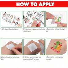 100PCS Cute Temporary Tattoos - Christmas Bl Saying Inspired Holiday Letter Greeting Stickers For Adults And, , Makeup, Nail Supplies, Christmas, Nails, Stocking Stuffers, Christmas Gifts, Room Decor, Christmas Decorations, Christmas Decor - 紅綠黑 - 查看 8