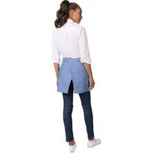 Unisex Medford Waitress Apron For Restaurant And Cafe Staff Durable Cotton Fabric With Adjustable Straps And Multiple Pockets For Efficient Food Service Work Ideal For Busy Kitchen Environments And Long Shifts - FrenchBlue - Xem 3