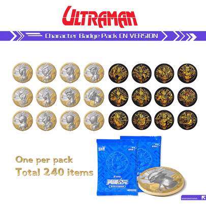 Official Card Game Metal PVC Material Hero Era Galaxy Battle Collector's Medal Super Conductive Version 1st Wave Whole Box Desktop Ornament Badge Pendant Anime Style Blind Box Tabletop Game Golden Celestial Multicolor Second-Generation Grain Small Gift 24 Packs/Box