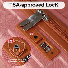 AAIVV 4-Piece Expandable Luggage, ABS Travel Luggage Set With Dual Spinner Wheels, TSA Lock Hard Shell Durable Travel Bag Luggage Set (13/20/26/28 Inch) Is Suitable For Everyone's Travel Needs - 玫瑰金 - 查看 7