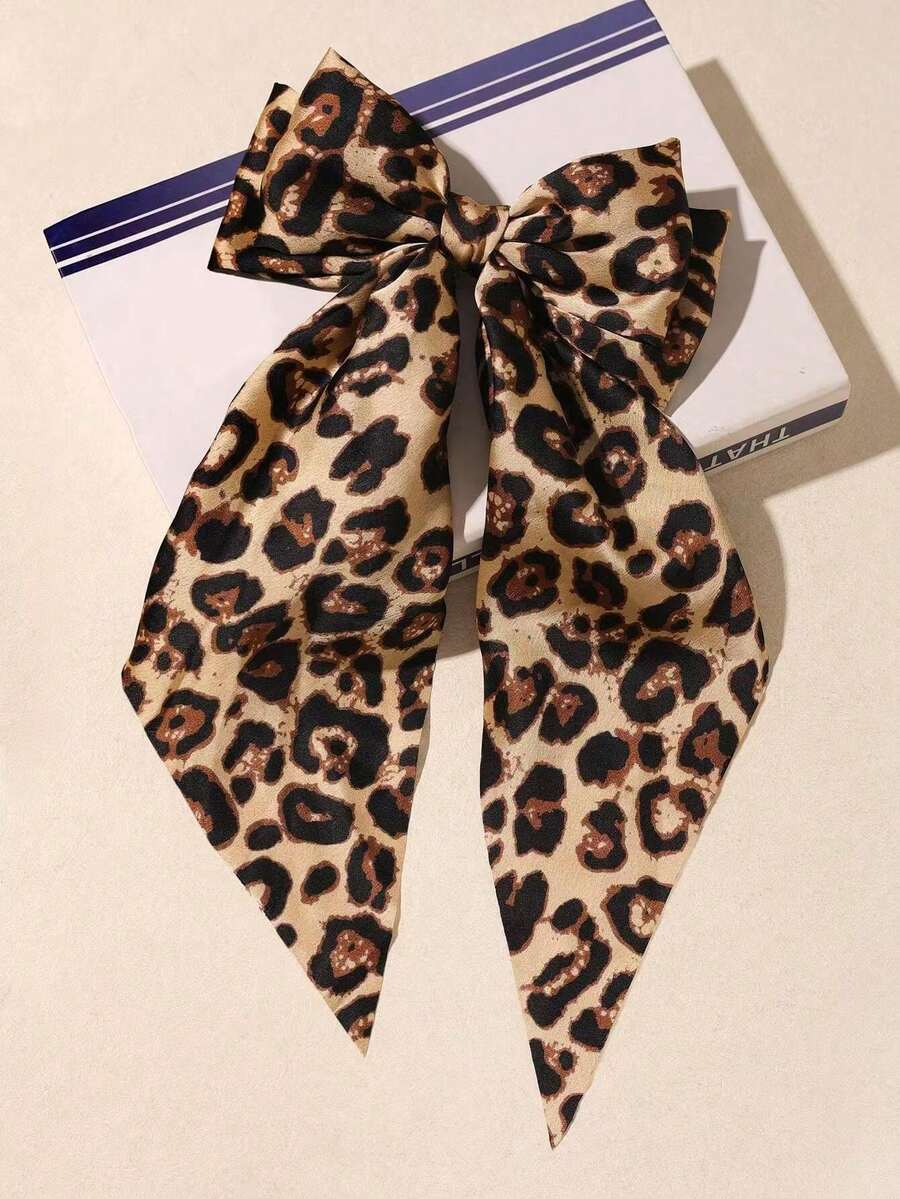 1 chiếc kẹp tóc nơ in họa tiết da báo, kẹp tóc nơ lớn dành cho nữ, kẹp tóc nơ cỡ lớn bằng satin mềm mại dành cho bé gái, kẹp tóc nơ ngoại cỡ, quà tặng phụ kiện tóc, kẹp tóc càng cua, ghim cài tóc, phụ kiện tóc cho nữ, phụ kiện đội đầu, ghim cài tóc