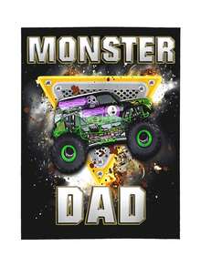 Monster Trucks Are My Jam GentleSoft Blankets Queen Size For Bed - Cozy Soft Sofa Couch Cover Blankets For Women, Cute Large Bedding Fleece Throws For Girls, Black, 80x60 Inches - Black - View 2