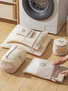 6pcs Deluxe Laundry Bag Set For Delicates - Thick, Double-Layer Protection With Exquisite Embroidery, Zippered Closure, Durable Polyester, Machine Washable Laundry Wash Bag Mesh Laundry Bag - Multicolor - View 8