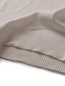 男士休闲纯色短袖套头针织上衣，春夏