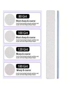 25pcs (Optional 80/80, 100/180) Grit Nail Files, Acrylic Nail Sanding Boards, Professional Manicure Tools, Suitable For Home & Salon, Durable Double-Sided - Multicolor - View 6