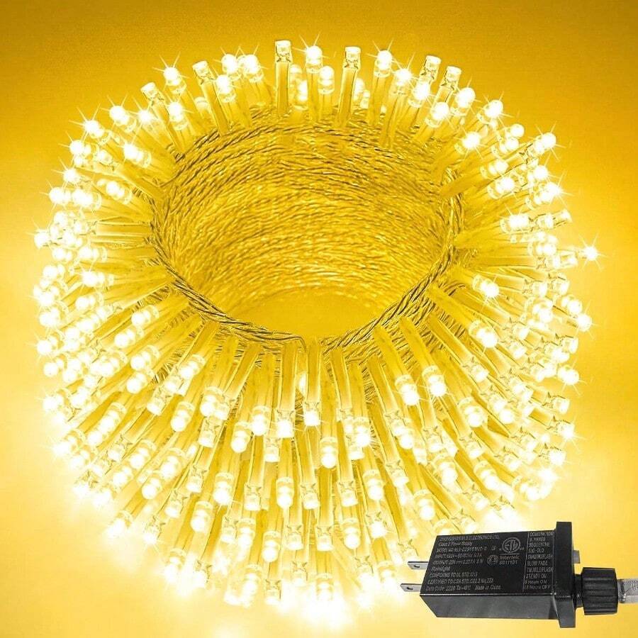 240LED 88Ft Connectable String Lights Indoor Outdoor Wire Warm White Lights Twinkle Fairy In With Timer Bedroom Classroom Wedding Tree Patio Decor - 暖白+200LED - 查看 1