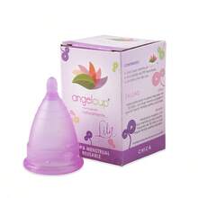 Copa Menstrual Lila Angelcup Silicón Médico Reutilizable Talla Chica o Grande Ecológica y Cómoda - lila - Ver 8
