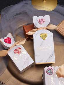 500张/卷 创意心形贴纸，适用于情人节、生日、感谢、礼品包装、DIY装饰，无粘性标签 - 彩色 - 查看 6