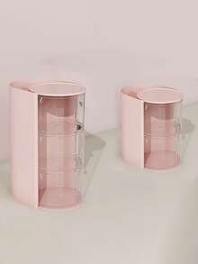 2-In-1 Vanity Organizer - Semi-Transparent Multi-Layer Cosmetic Storage Cabinet, Space-Saving Bathroom Countertop Organizer, No Assembly Required, Elegant Design, Durable, Great Birthday/Christmas Gift For Women