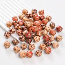 50/100 hạt gỗ Bohemian, hạt lỗ lớn họa tiết hoa cổ điển, thích hợp để trang trí nhà cửa, làm vòng tay, vòng cổ, móc khóa, móc điện thoại, phụ kiện túi xách và đồ thủ công - nâu đỏ - Xem 6