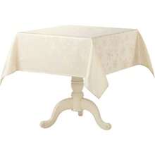 - Mantel de Navidad de 60x 104 pulgadas, mantel rectangular de copo de nieve para Accin de Gracias, da festivo, color crema y dorado serie de vidrio - 132 x 132 cm (Cuadrado) + Copo de nieve de vidrio dorado - Ver 2