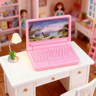 5 st. 1/12 skala miniatyr datormodell bokrumsmöbler dekorationstillbehör, lämplig för jul, Thanksgiving dekoration, högtidsdockhusdisplay