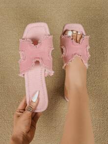 Women's Spring/Summer Fashion Flat Non-Slip Slippers - Pink - View 2