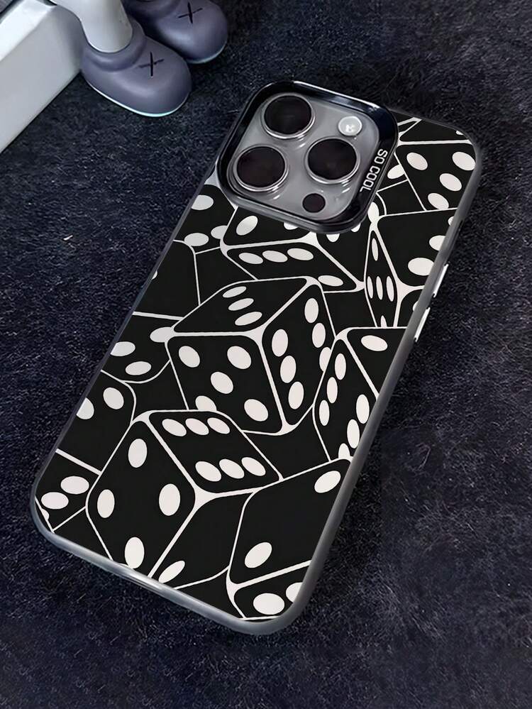 Funda de Teléfono con Patrón Temático Personalizado de Dados en Blanco y Negro, Color de Concha Plateada, Proceso IMD Compatible con iPhone 17/17 Pro17 traducido al español Profesional Máximo/16/16 Profesional/16 Profesional máx/16PLUS/15/15 Profesional/15 Profesional Máximo/15 Más/14/14 Profesional/14 Profesional máximo/14 Más/13/13. Profesional/13 Profesional máx./12/12. Profesional/12 Profesional máximo AIRE 11/11 Profesional/11 Profesional max/XR/XS/XSMAX/S, y galaxia s24, 25, 23, 21, a03, a25, serie Adecuado para hombres Mujer pareja Halloween Navidad Día de San Valentín Regálalo a familiares y amigos, una funda de teléfono Galaxy única. - Negro - Añade 3