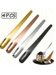 4件套优质不锈钢迷你甜点勺，可爱卡布奇诺咖啡勺，冰淇淋勺，调味勺，小咖啡勺，甜点勺，调味勺，意式浓缩咖啡勺，冰淇淋勺，小咖啡勺，甜点勺，香料勺，适用于厨房、咖啡馆、婚礼派对、感恩节礼物、毕业纪念品